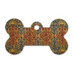 Wall Texture Pattern Carved Wood Dog Tag Bone (two Sides) by Simbadda