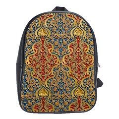 Wall Texture Pattern Carved Wood School Bag (large) by Simbadda