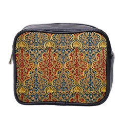 Wall Texture Pattern Carved Wood Mini Toiletries Bag (two Sides) by Simbadda