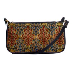 Wall Texture Pattern Carved Wood Shoulder Clutch Bag by Simbadda