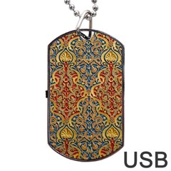 Wall Texture Pattern Carved Wood Dog Tag Usb Flash (one Side) by Simbadda