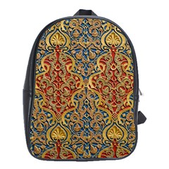 Wall Texture Pattern Carved Wood School Bag (xl) by Simbadda