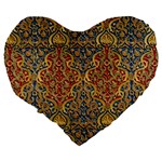 Wall Texture Pattern Carved Wood Large 19  Premium Heart Shape Cushions Back