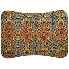 Wall Texture Pattern Carved Wood Velour Seat Head Rest Cushion by Simbadda