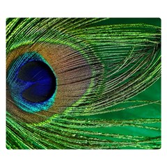 Peacock Feather Macro Peacock Bird Double Sided Flano Blanket (small)  by Simbadda