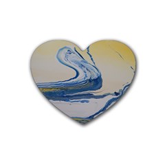 Sun And Water Rubber Coaster (heart) 