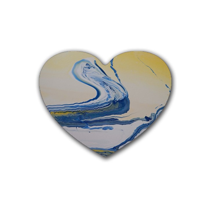 SUN AND WATER Rubber Coaster (Heart) 