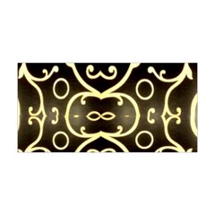 Black Embossed Swirls In Gold By Flipstylez Designs Yoga Headband by flipstylezfashionsLLC