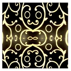 Black Embossed Swirls In Gold By Flipstylez Designs Large Satin Scarf (square) by flipstylezfashionsLLC