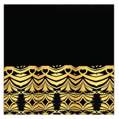 Black Vintage Background With Golden Swirls By Flipstylez Designs  Large Satin Scarf (square) by flipstylezfashionsLLC