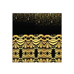 Black Vintage Background With Golden Swirls By Flipstylez Designs Satin Bandana Scarf by flipstylezfashionsLLC