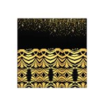 Black Vintage Background With Golden swirls By FlipStylez Designs Satin Bandana Scarf Front