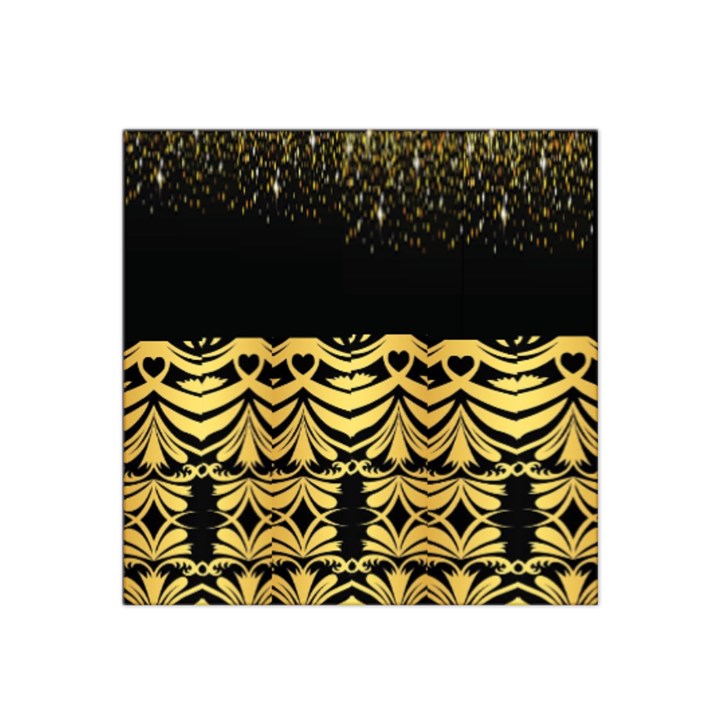 Black Vintage Background With Golden swirls By FlipStylez Designs Satin Bandana Scarf