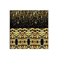 Black Vintage Background With Golden Swirls By Flipstylez Designs  Satin Bandana Scarf by flipstylezfashionsLLC