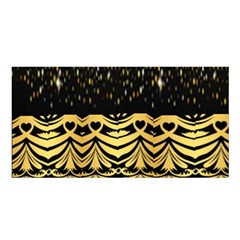 Black Vintage Background With Golden Swirls By Flipstylez Designs  Satin Shawl by flipstylezfashionsLLC