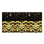 Black Vintage Background With Golden swirls By FlipStylez Designs  Satin Shawl Front