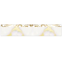 Ivory Marble  In Gold By Flipstylez Designs Large Flano Scarf 