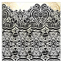 Vintage Black Swirls By Flipstylez Designs Large Satin Scarf (square) by flipstylezfashionsLLC