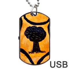 Ceramic Tree Smudge Dog Tag Usb Flash (two Sides) by DeneWestUK