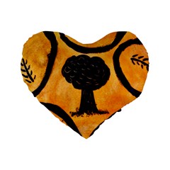 Ceramic Tree Smudge Standard 16  Premium Flano Heart Shape Cushions by DeneWestUK