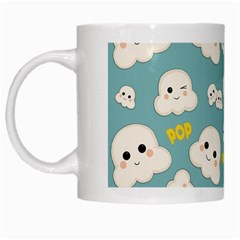 Cute Kawaii Popcorn Pattern White Mugs by Valentinaart