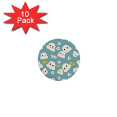 Cute Kawaii Popcorn Pattern 1  Mini Buttons (10 Pack)  by Valentinaart