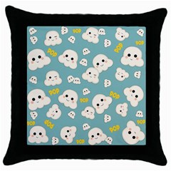 Cute Kawaii Popcorn Pattern Throw Pillow Case (black)