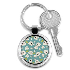 Cute Kawaii Popcorn Pattern Key Chains (round)  by Valentinaart