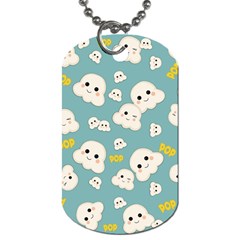 Cute Kawaii Popcorn Pattern Dog Tag (one Side) by Valentinaart