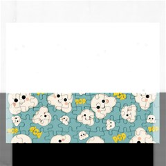 Cute Kawaii Popcorn Pattern Rectangular Jigsaw Puzzl by Valentinaart