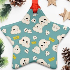 Cute Kawaii Popcorn Pattern Star Ornament (two Sides) by Valentinaart