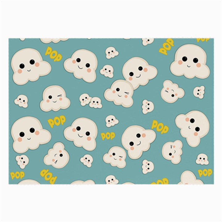 Cute Kawaii Popcorn pattern Large Glasses Cloth (2-Side)