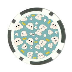 Cute Kawaii Popcorn Pattern Poker Chip Card Guard by Valentinaart