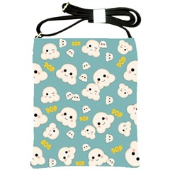 Cute Kawaii Popcorn Pattern Shoulder Sling Bag by Valentinaart