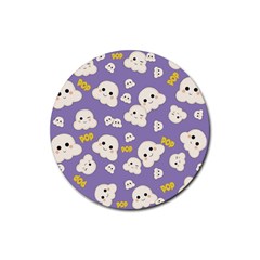 Cute Kawaii Popcorn Pattern Rubber Round Coaster (4 Pack)  by Valentinaart