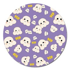 Cute Kawaii Popcorn Pattern Magnet 5  (round) by Valentinaart