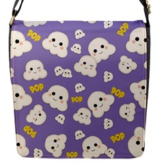 Cute Kawaii Popcorn Pattern Flap Closure Messenger Bag (s) by Valentinaart