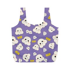 Cute Kawaii Popcorn Pattern Full Print Recycle Bag (m) by Valentinaart