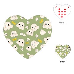 Cute Kawaii Popcorn Pattern Playing Cards (heart) by Valentinaart