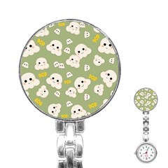 Cute Kawaii Popcorn Pattern Stainless Steel Nurses Watch