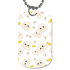 Cute Kawaii Popcorn Pattern Dog Tag (one Side) by Valentinaart