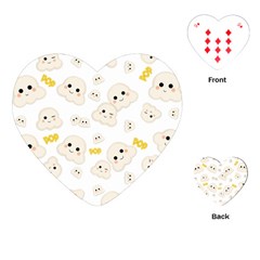 Cute Kawaii Popcorn Pattern Playing Cards (heart) by Valentinaart