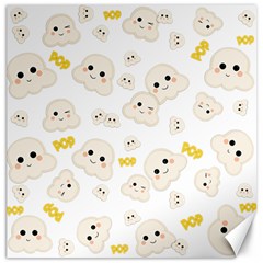 Cute Kawaii Popcorn Pattern Canvas 12  X 12  by Valentinaart