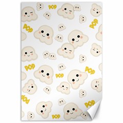 Cute Kawaii Popcorn Pattern Canvas 12  X 18  by Valentinaart