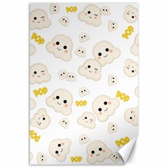 Cute Kawaii Popcorn Pattern Canvas 24  X 36  by Valentinaart