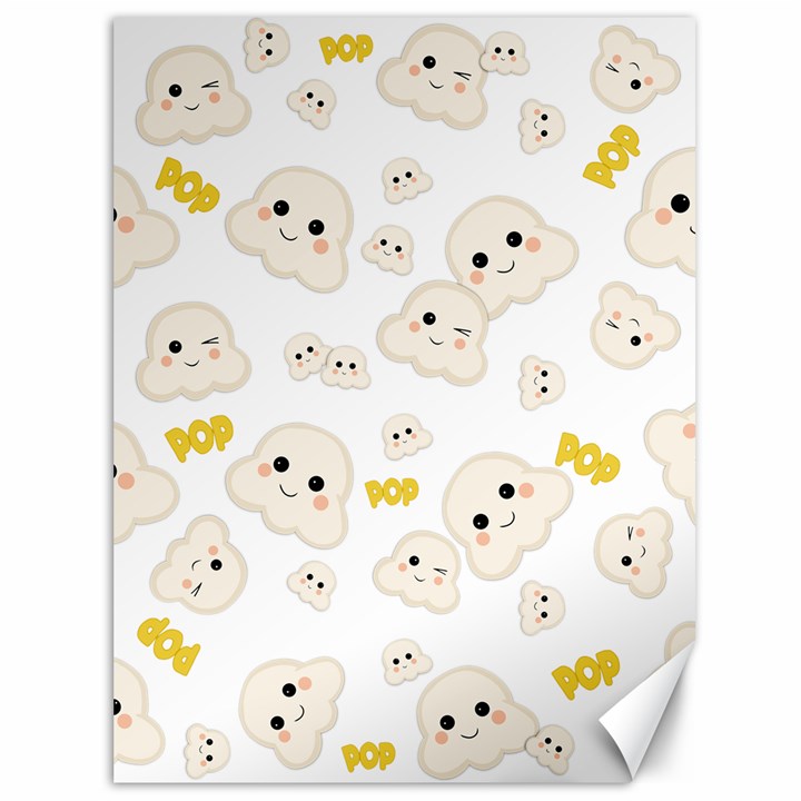 Cute Kawaii Popcorn pattern Canvas 36  x 48 