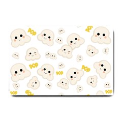 Cute Kawaii Popcorn Pattern Small Doormat  by Valentinaart