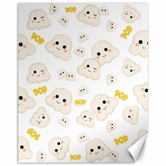 Cute Kawaii Popcorn Pattern Canvas 11  X 14  by Valentinaart