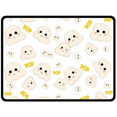 Cute Kawaii Popcorn Pattern Fleece Blanket (large)  by Valentinaart