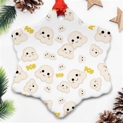 Cute Kawaii Popcorn Pattern Snowflake Ornament (two Sides) by Valentinaart